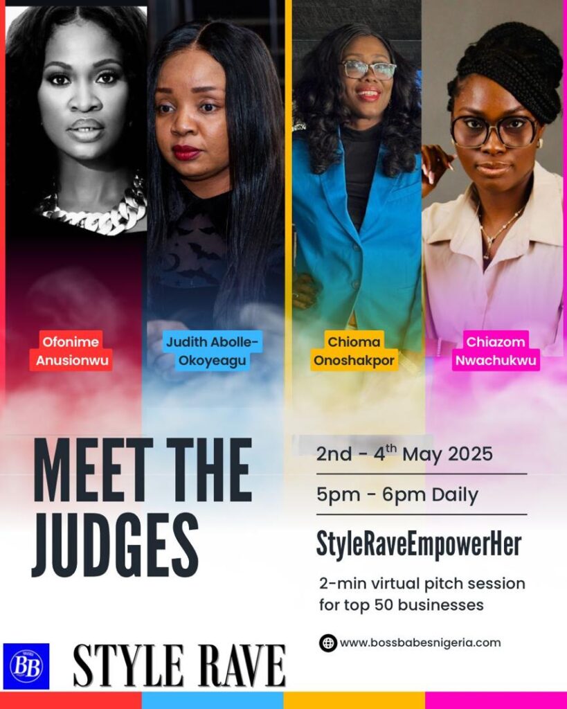 An image of 4 female judges of an online event poster